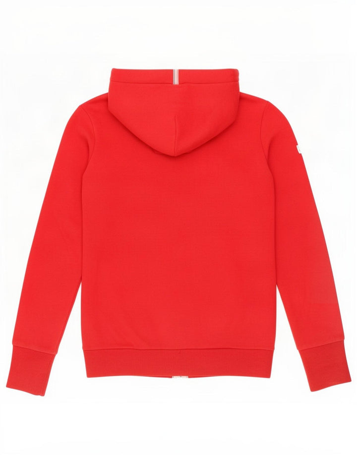 Superdry Womens Zip Hoodie Sweater UK 10 Pequeno Poliéster Vermelho