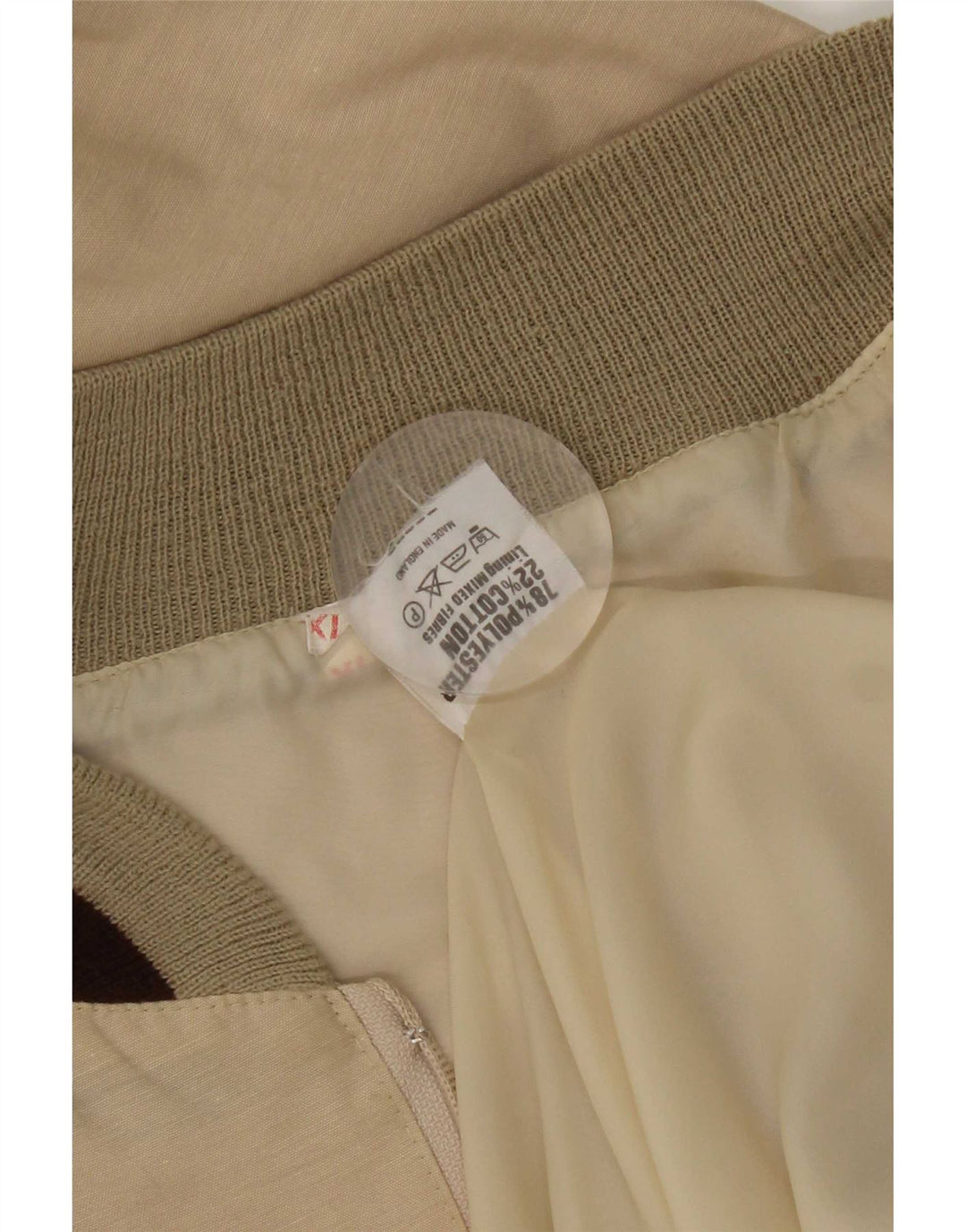 Jaqueta bomber masculina vintage UK 42 XL bege Colourblock poliéster