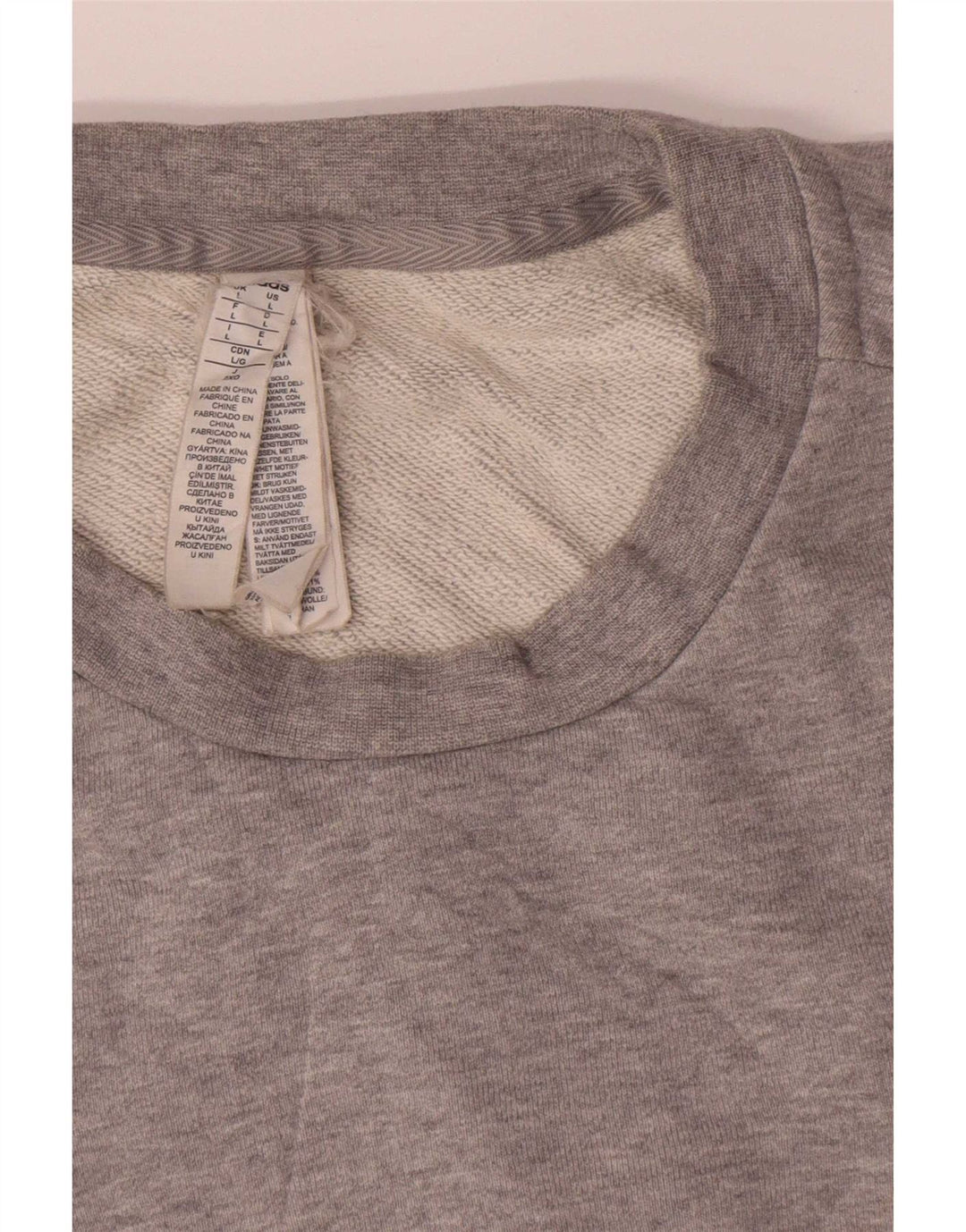 Adidas moletom gráfico masculino jumper grande algodão manchado cinza