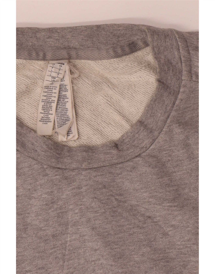 Adidas moletom gráfico masculino jumper grande algodão manchado cinza
