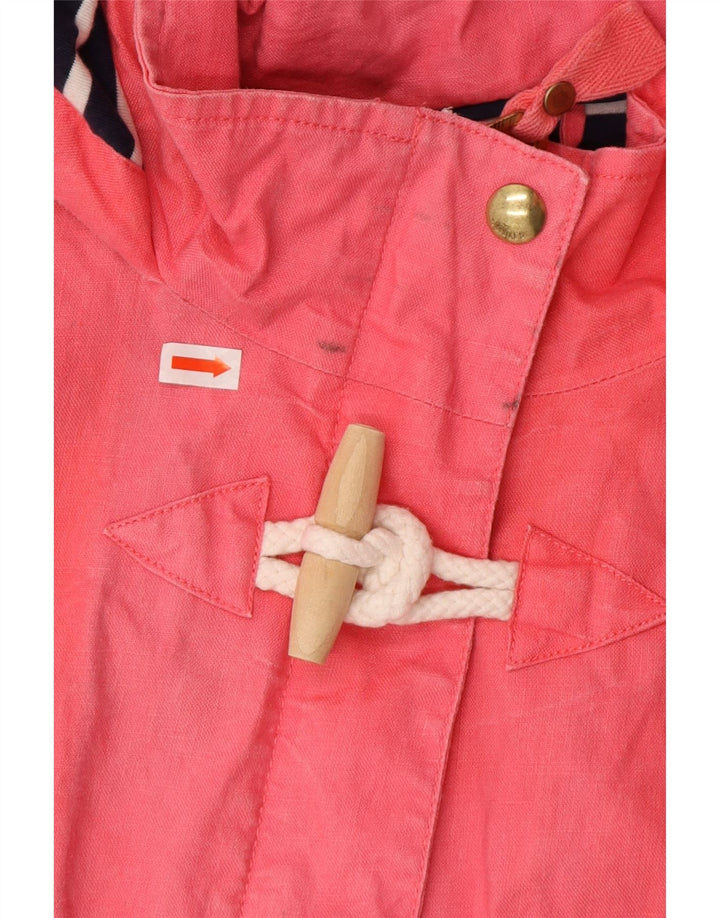 Capa de chuva feminina com capuz JOULES UK 12 linho rosa médio