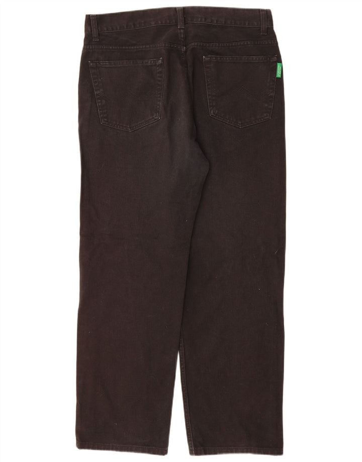 Calça jeans reta masculina BENETTON W34 L29 algodão preto