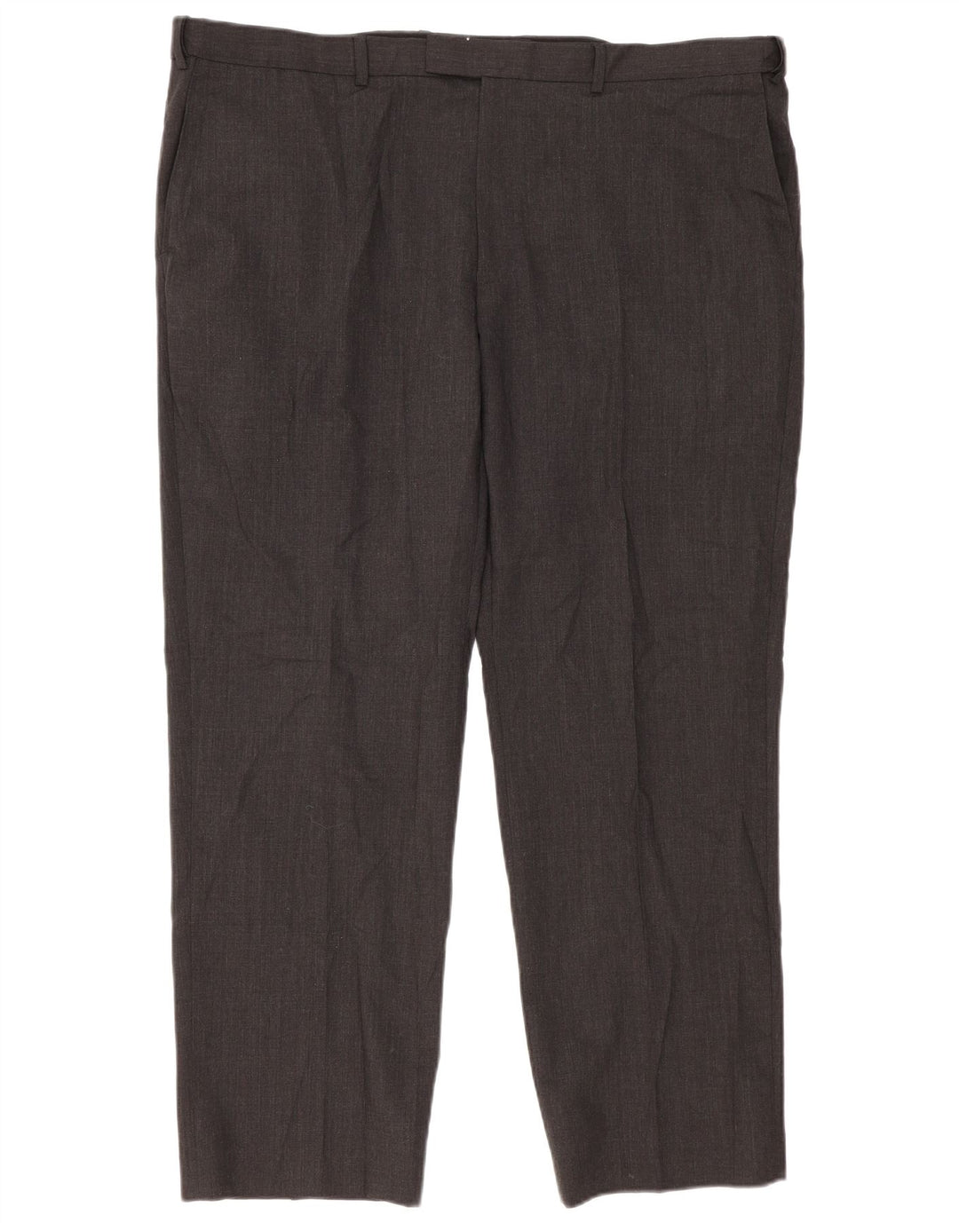 Calça masculina de ajuste regular Marks & Spencer W44 L31 lã cinza