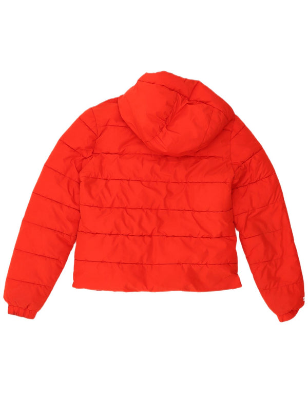 Jaqueta acolchoada com capuz feminina Superdry UK 12 poliéster vermelho médio