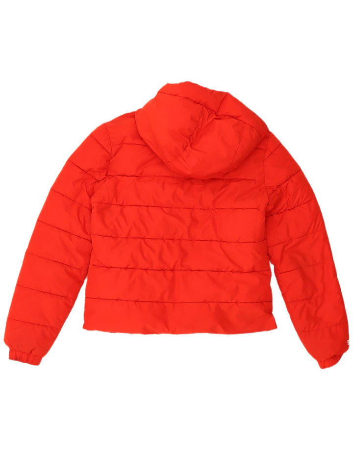 Jaqueta acolchoada com capuz feminina Superdry UK 12 poliéster vermelho médio