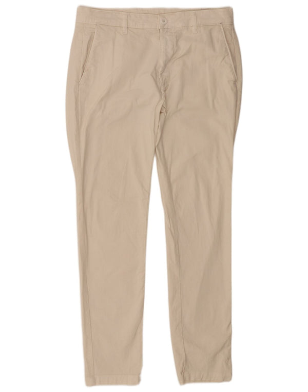 Zara Mens Slim Chino Calças EU 42 Grande W32 L30 Algodão Bege