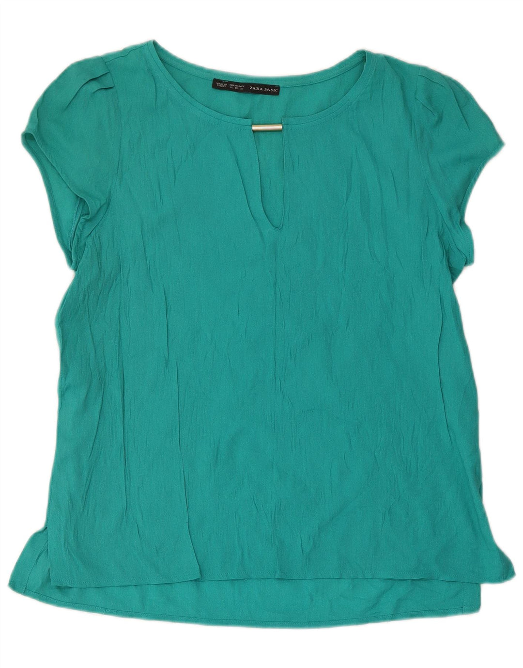 Blusa feminina Zara UK 18 XL turquesa