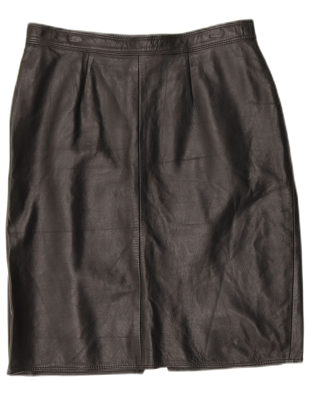 Saia feminina de couro VINTAGE W30 couro preto médio