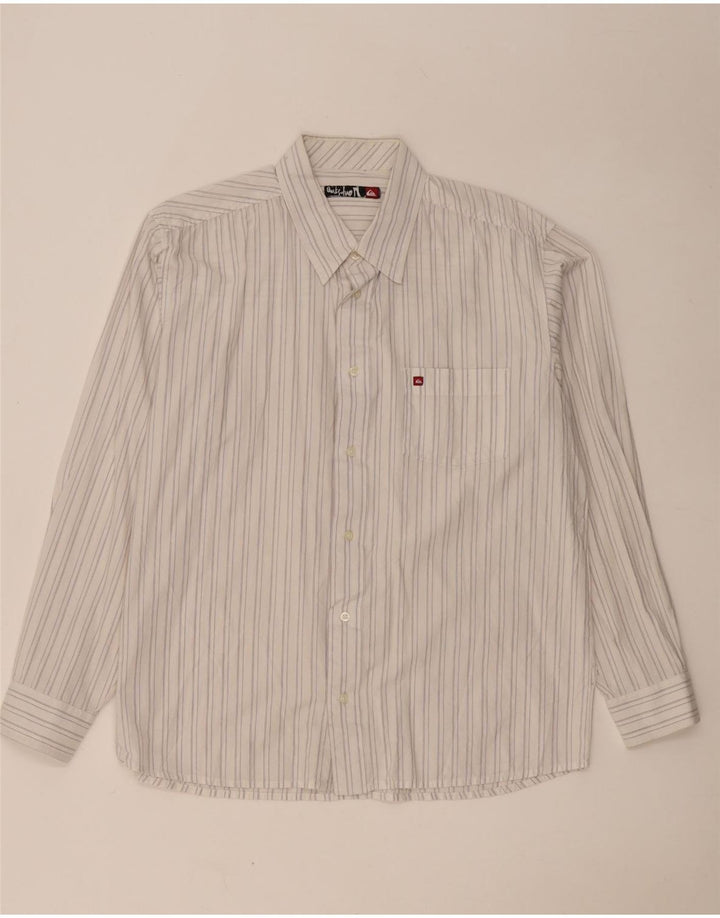 Camisa masculina Quiksilver grande listrada branca