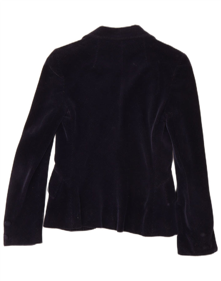 Conjunto de saia feminina de veludo cotelê PIERRE D'ALBY de 2 peças Reino Unido 10 pequeno W24 azul marinho