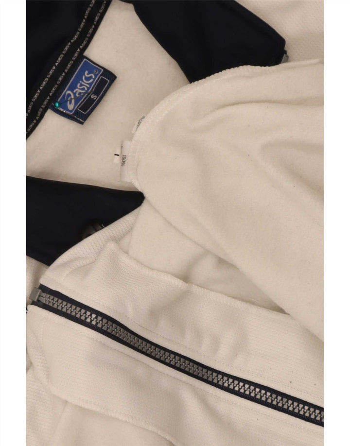 Asics Mens Tracksuit Top Jacket Pequeno Branco Colorblock Poliéster Esportes