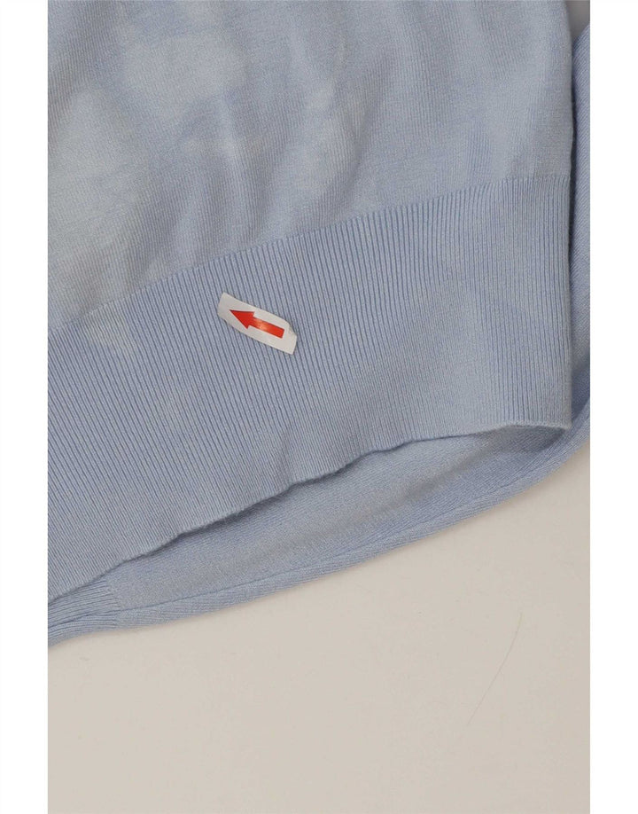 Zara Suéter feminino com gola canoa e gola redonda, Reino Unido 16, grande, azul