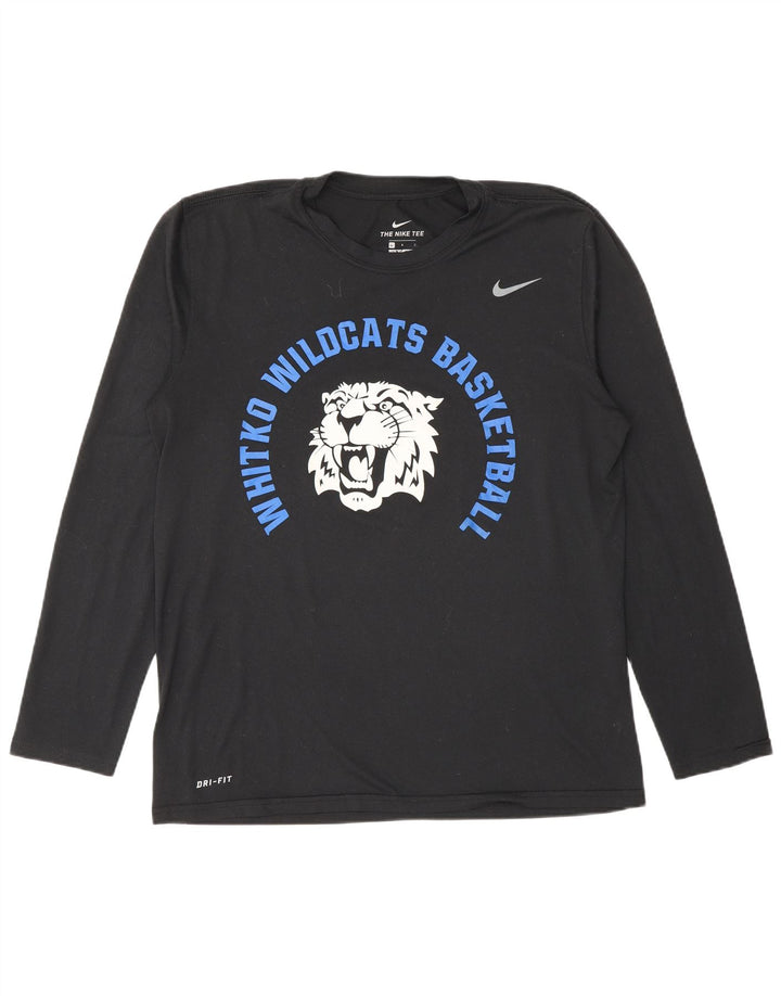 Top gráfico Nike masculino Wildcats manga comprida grande poliéster preto
