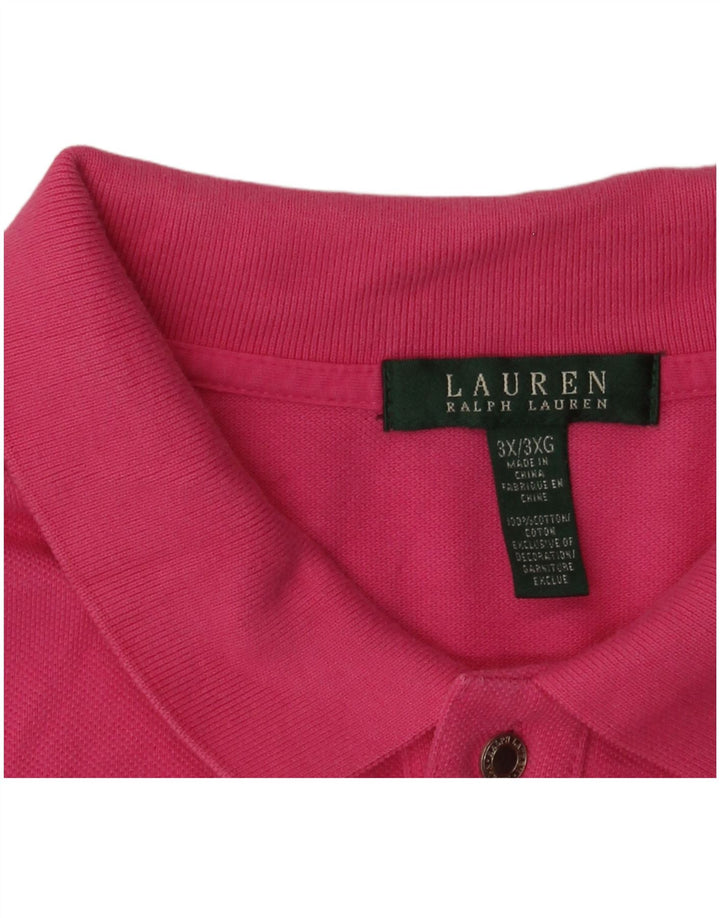 Polo feminino RALPH LAUREN UK 22 3XL algodão rosa