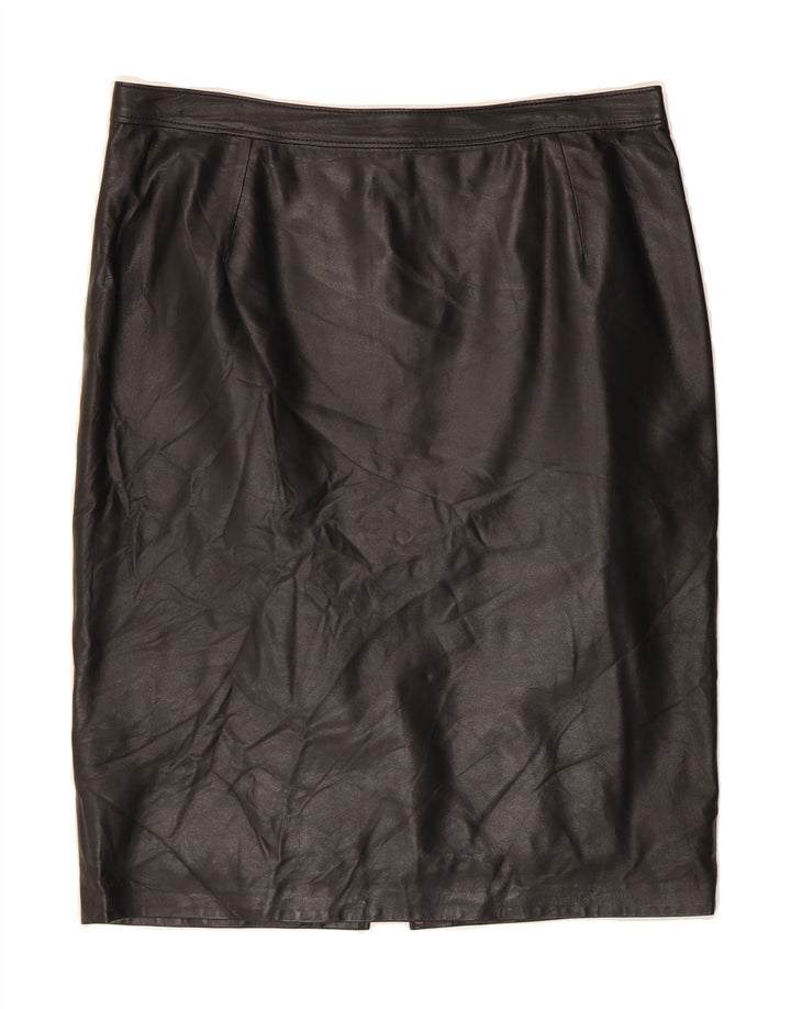 VINTAGE Womens Leather Skirt W32 Large Black Vintage Vintage and Second-Hand Vintage from Messina Hembry 