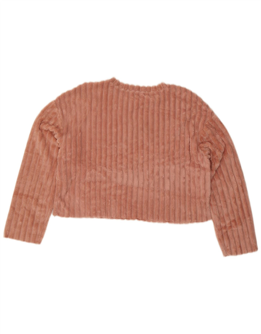 Zara blusa feminina cropped de veludo oversized Reino Unido 10 pequena rosa poliéster