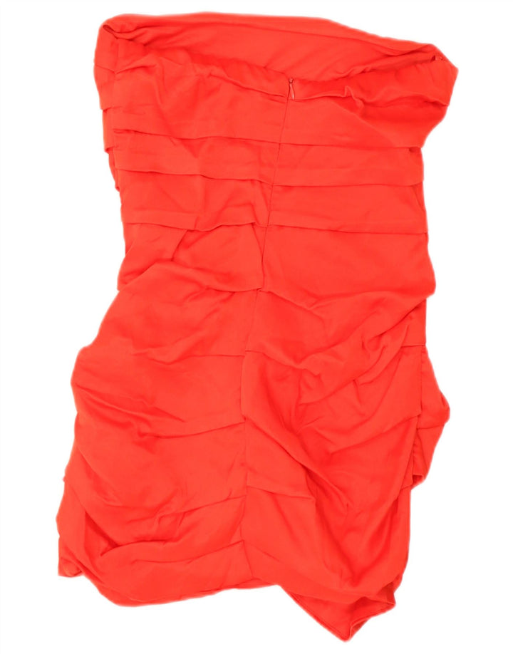 Vestido sem alças feminino Zara UK 8 pequeno viscose vermelha