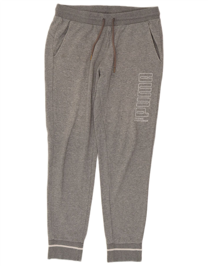Calça esportiva masculina PUMA Graphic Joggers cinza médio manchado