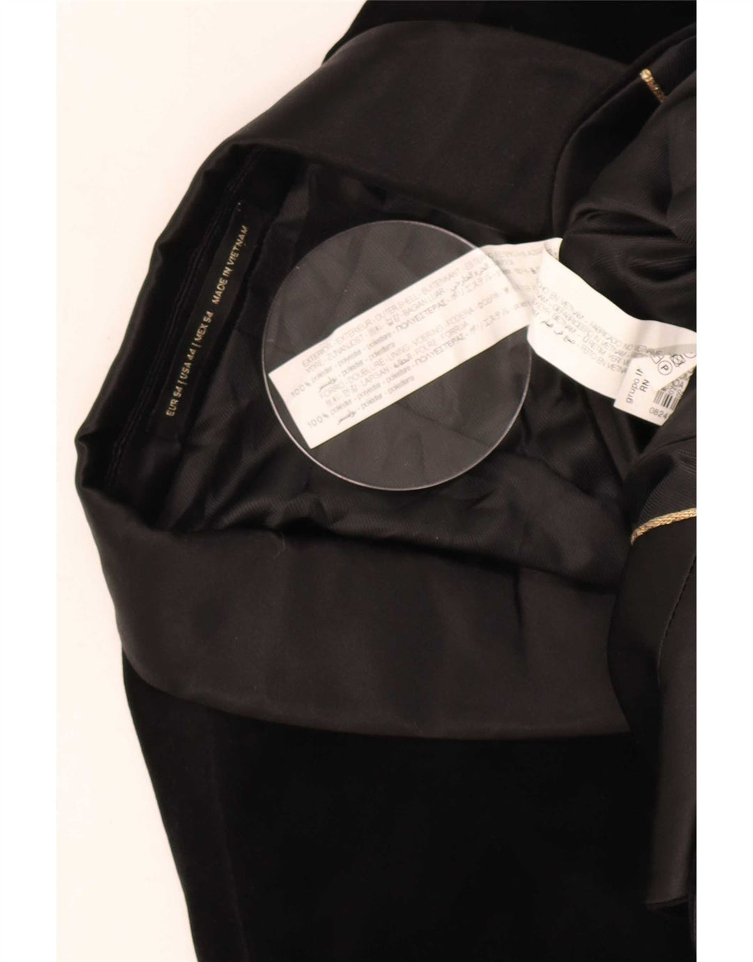 Jaqueta blazer masculina Zara com 1 botão de veludo EU 54 XL preto poliéster
