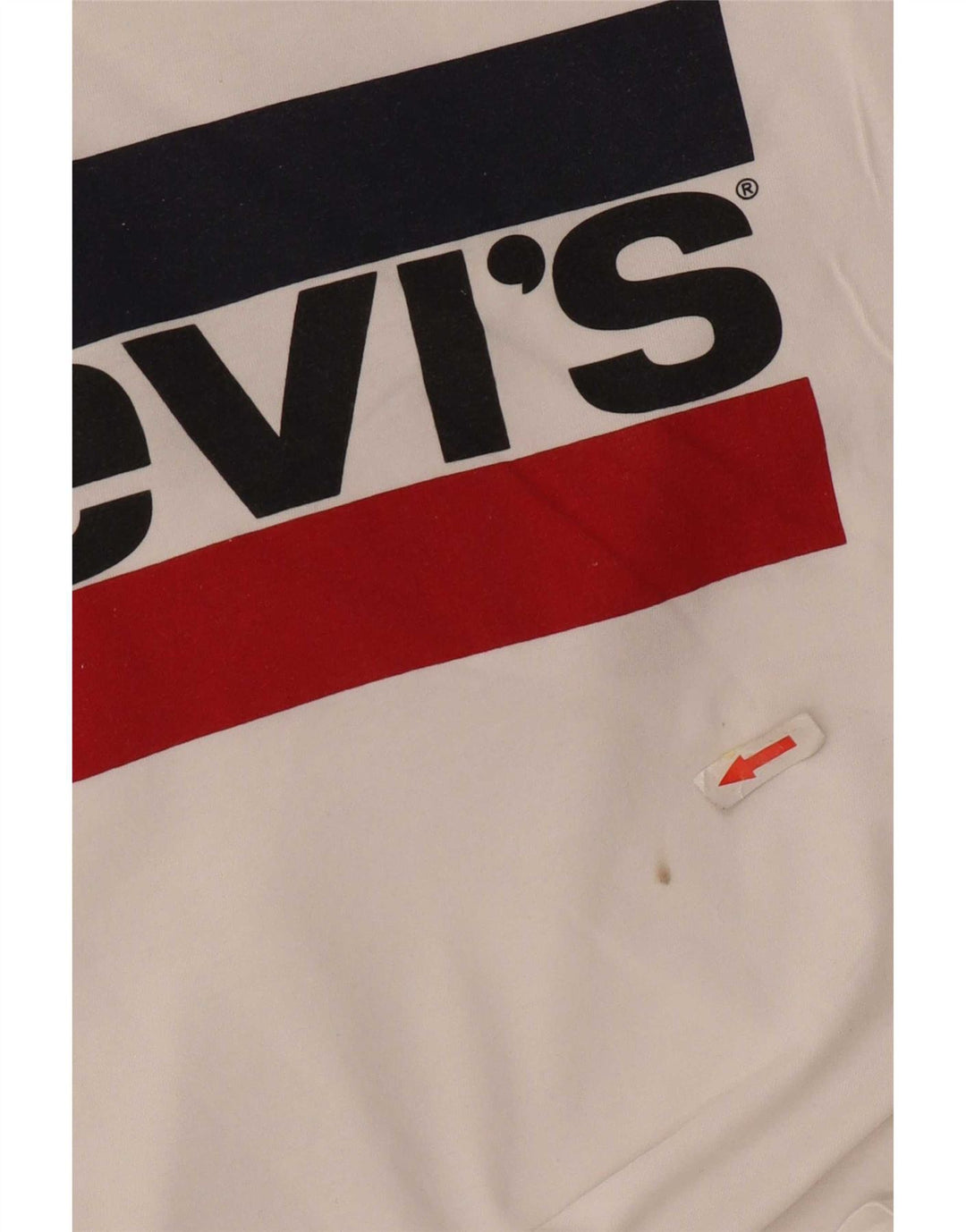 Camiseta feminina gráfica Levi's UK 16 grande algodão branco