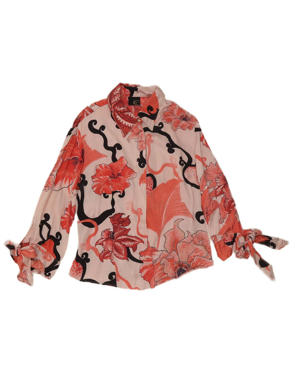 Blusa feminina Just Cavalli UK 10 pequena floral rosa