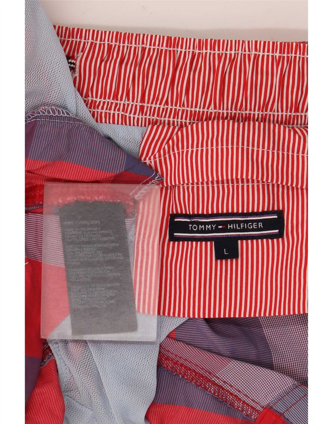 Shorts de natação masculino Tommy Hilfiger grande nylon xadrez multicolorido