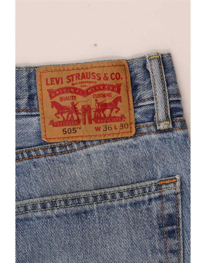 Calça Jeans Levis Masculina 505 Distressed Straight W36 L30 Azul