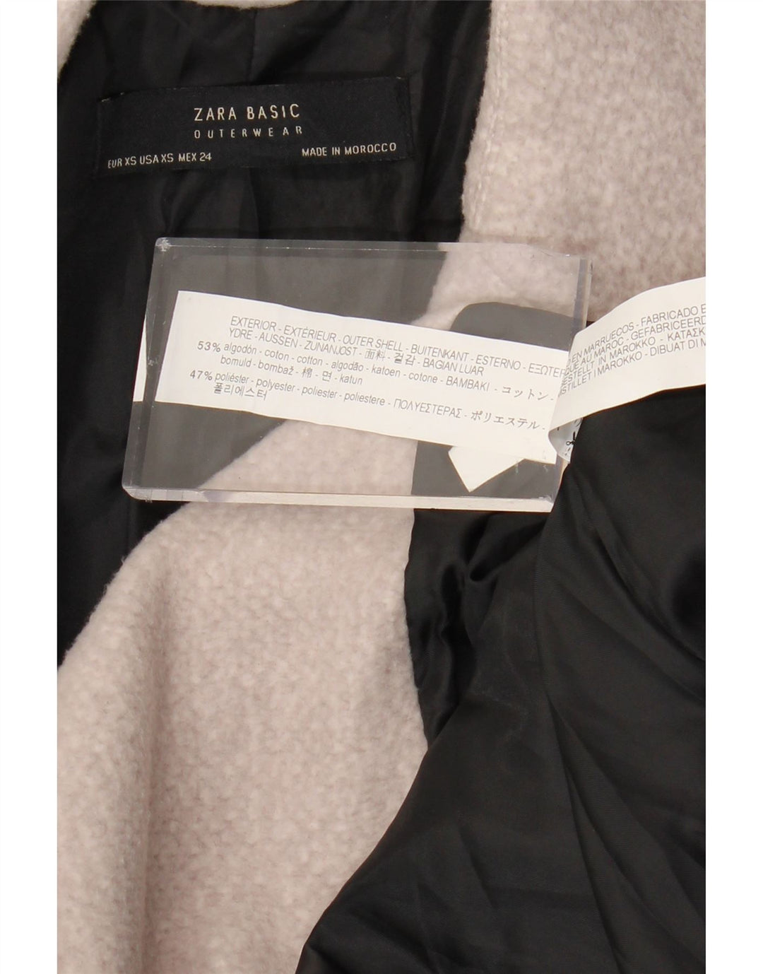 Sobretudo oversized feminino ZARA UK 6 XS algodão cinza