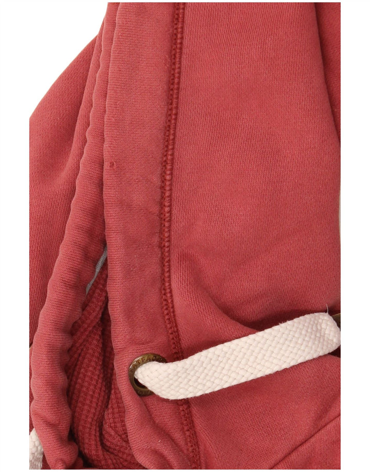 Suéter masculino com capuz e zíper Fat Face grande algodão vermelho