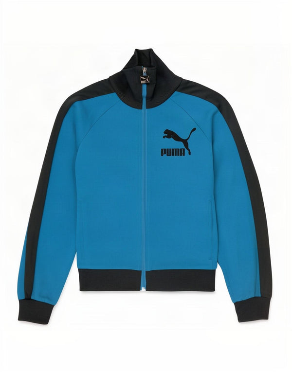 Puma Mens Graphic Tracksuit Top Jacket Pequeno Azul Colorblock Poliéster