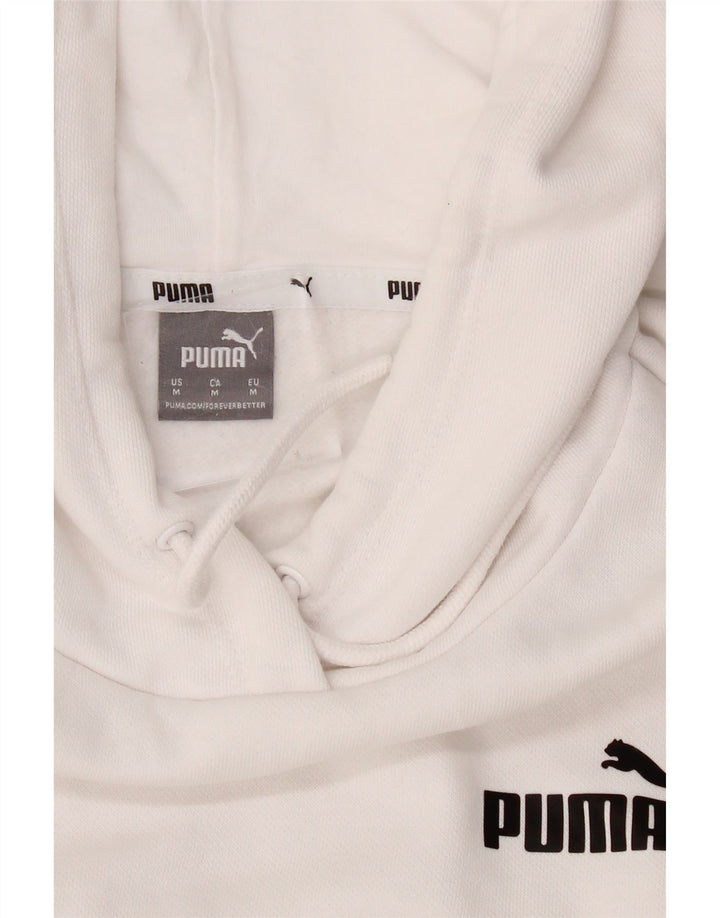 PUMA Womens Hoodie Jumper UK 14 Médio Algodão Branco