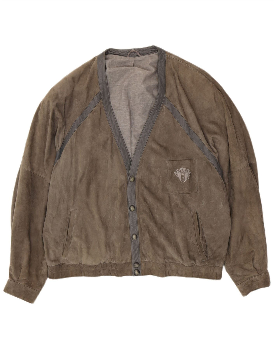 Jaqueta masculina de camurça VINTAGE UK 42 XL cinza