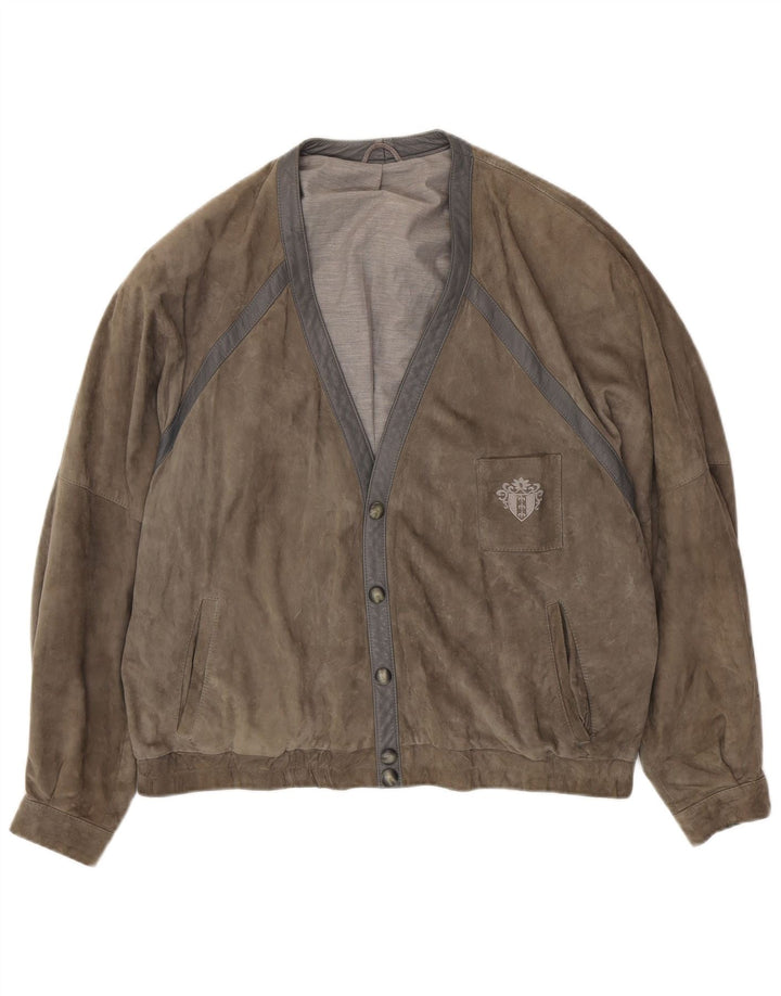 Jaqueta masculina de camurça VINTAGE UK 42 XL cinza