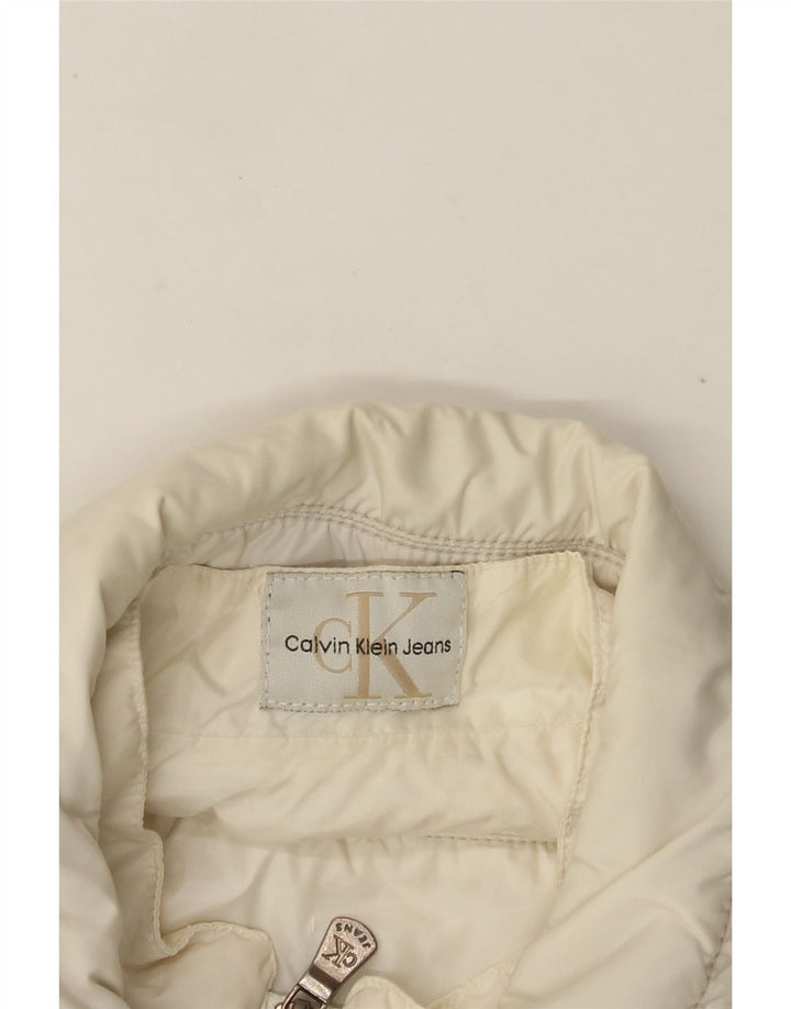 Calvin Klein Jeans Masculino Jaqueta Utilitária UK 38 Médio Branco