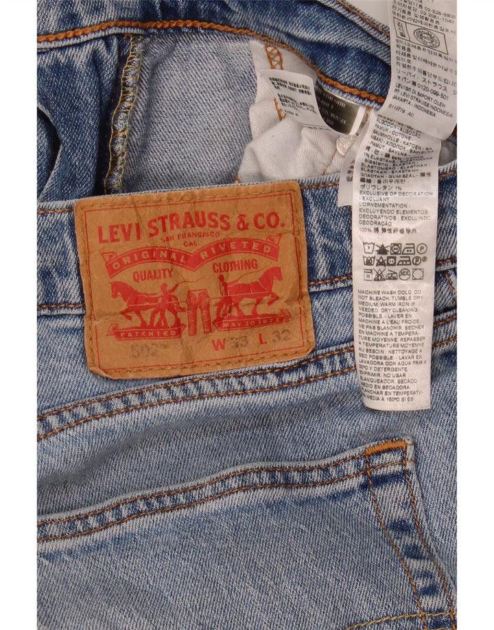 Levi's Masculino 502 Straight Jeans W33 L32 Azul Algodão