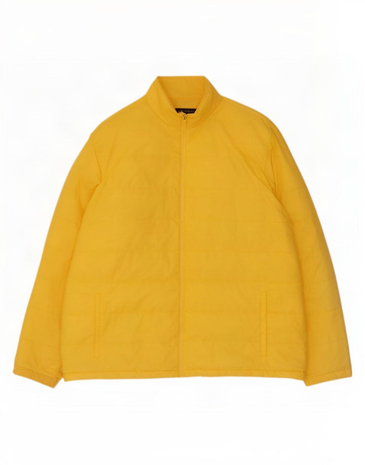 Jaqueta acolchoada masculina Lands End IT 50/52 2XL nylon amarelo