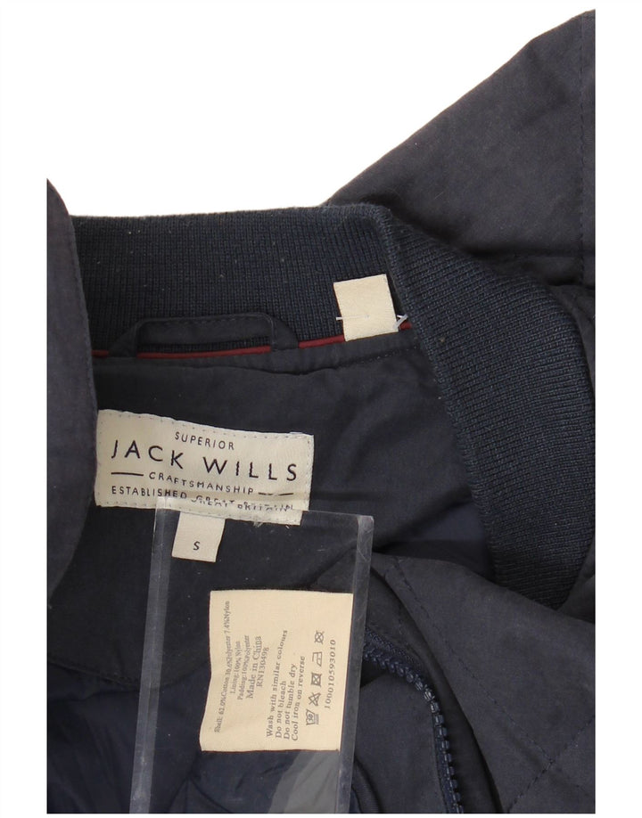 Jaqueta bomber masculina JACK WILLS Reino Unido 36 algodão azul marinho pequeno