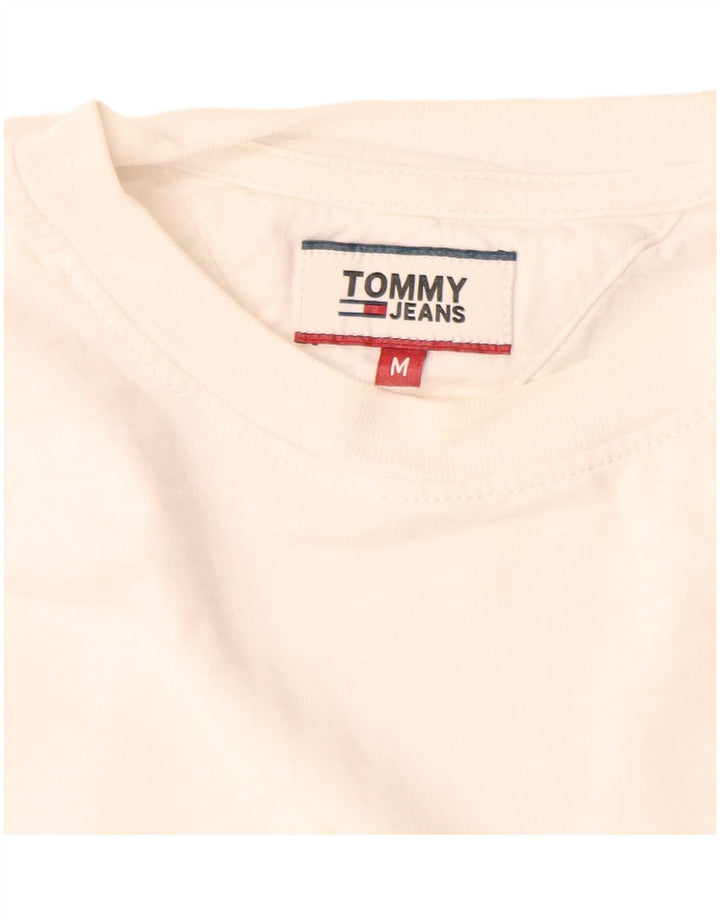 Tommy Hilfiger Camiseta masculina gráfica manga comprida médio branco
