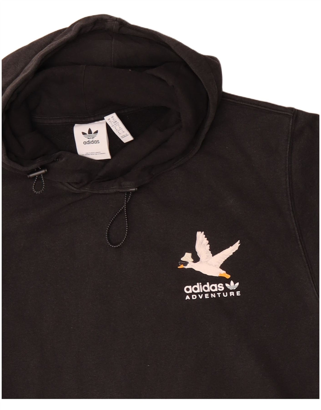 ADIDAS Mens Adventure Graphic Hoodie Jumper XL Preto Algodão