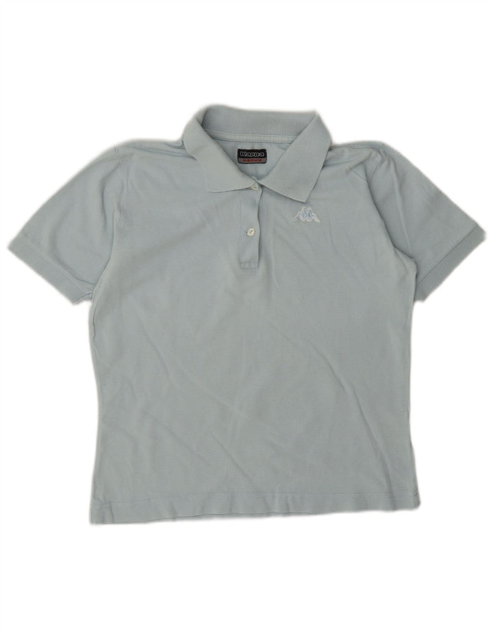 Camisa polo feminina Kappa UK 12 algodão azul médio