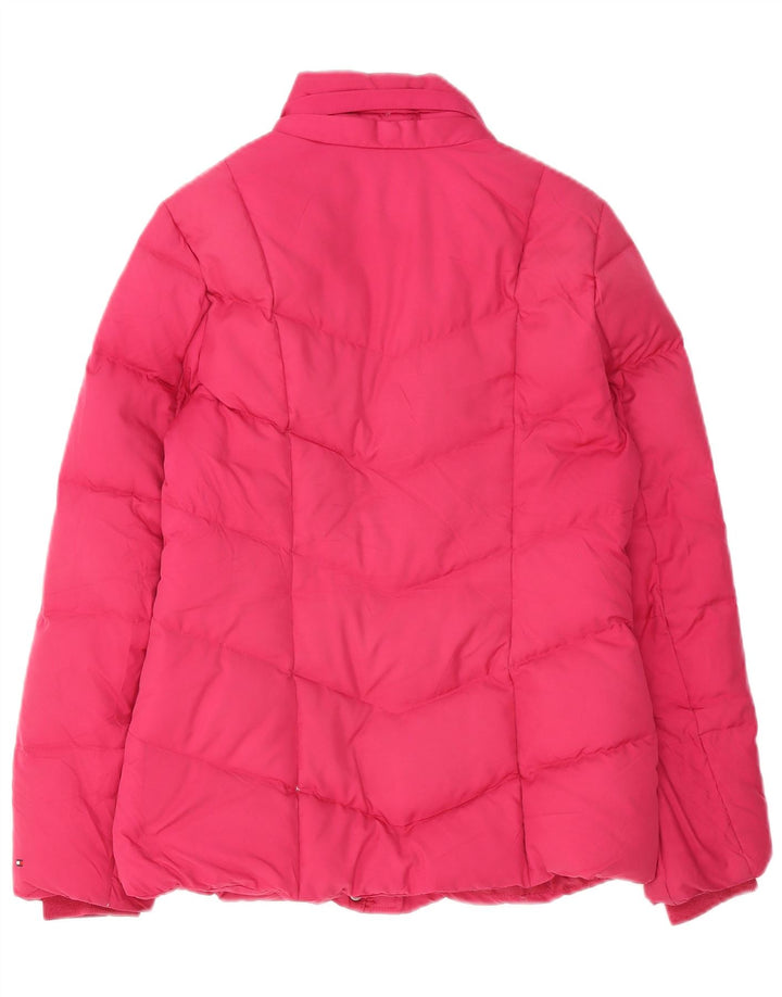 Jaqueta acolchoada com capuz feminina Tommy Hilfiger UK 10 poliéster rosa pequeno