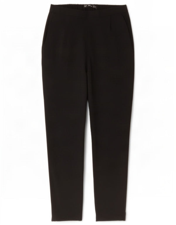 Zara Calça feminina casual cintura alta cônica XS W24 L25 preta