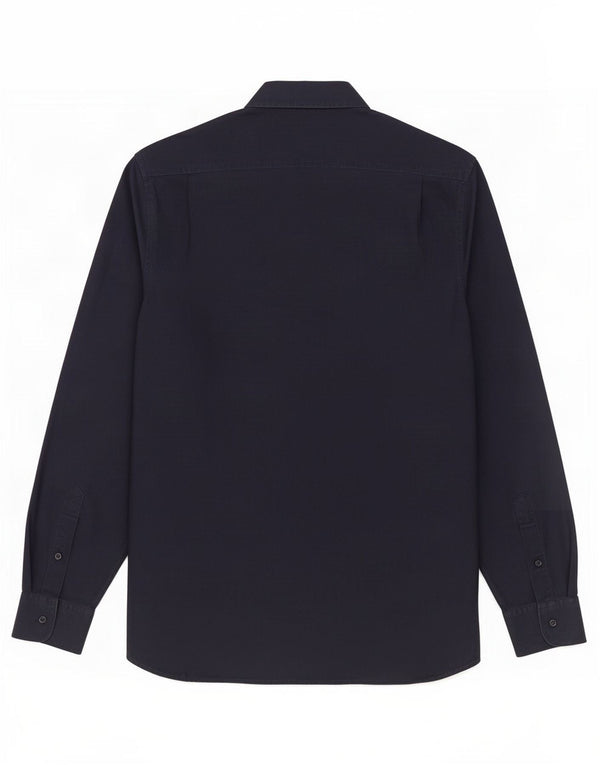 Camisa masculina Reiss Slim Fit grande algodão azul marinho