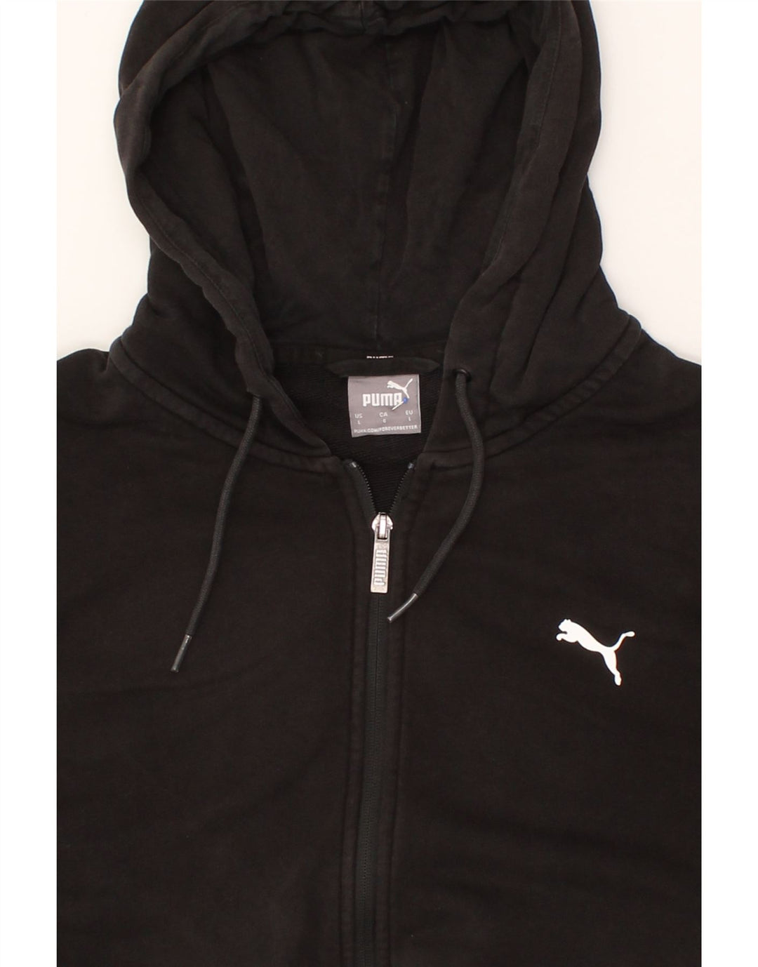 PUMA Mens Zip Hoodie Sweater Large Black Cotton Vintage Puma and Second-Hand Puma from Messina Hembry 