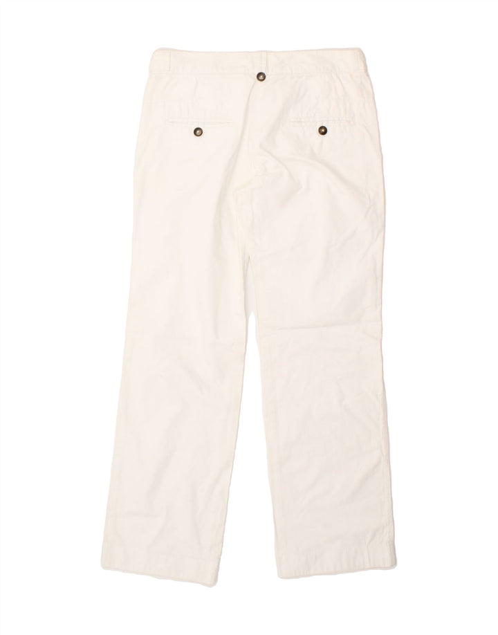 MASSIMO DUTTI Womens Straight Casual Trousers W30 L30  White Cotton Vintage Massimo Dutti and Second-Hand Massimo Dutti from Messina Hembry 