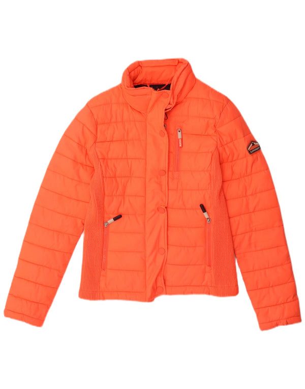 Jaqueta acolchoada feminina SUPERDRY UK 10 poliéster laranja pequeno