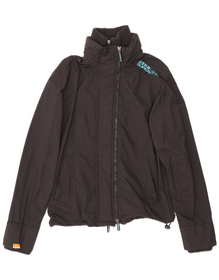 Jaqueta de chuva masculina Superdry UK 40 grande nylon preto