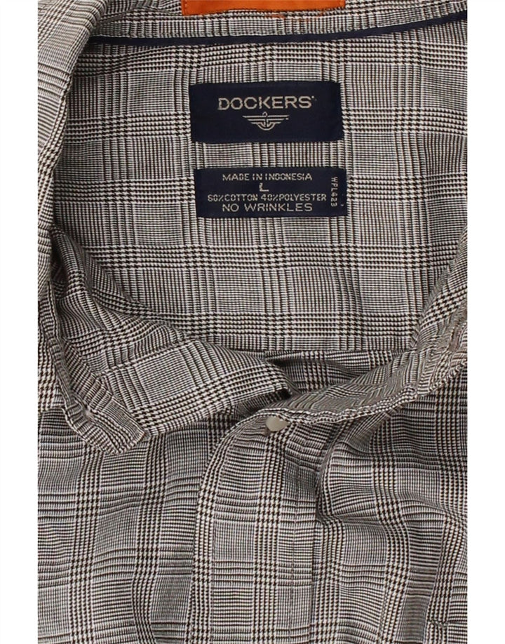 DOCKERS Mens Shirt Large Grey Check Vintage Dockers and Second-Hand Dockers from Messina Hembry 