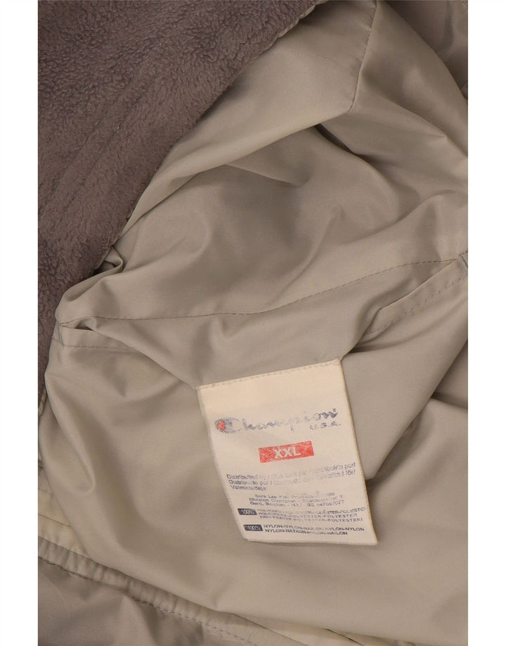 Jaqueta masculina de lã reversível com capuz Champion UK 44 2XL poliéster cinza