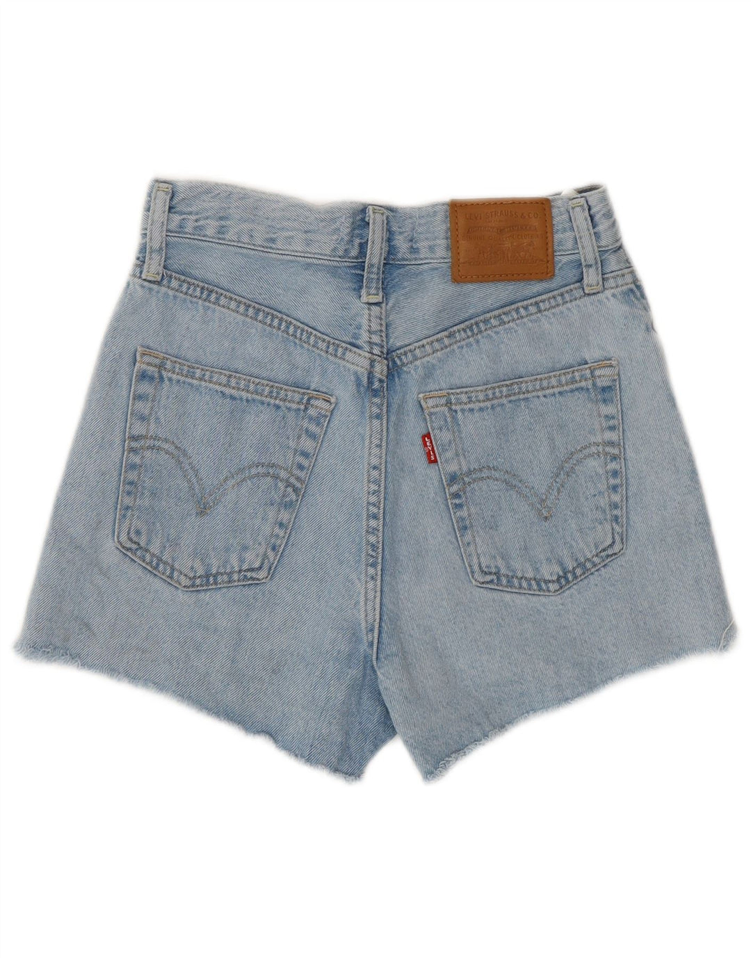 Shorts jeans feminino cintura alta com cintura alta LEVI'S W24 XS azul algodão